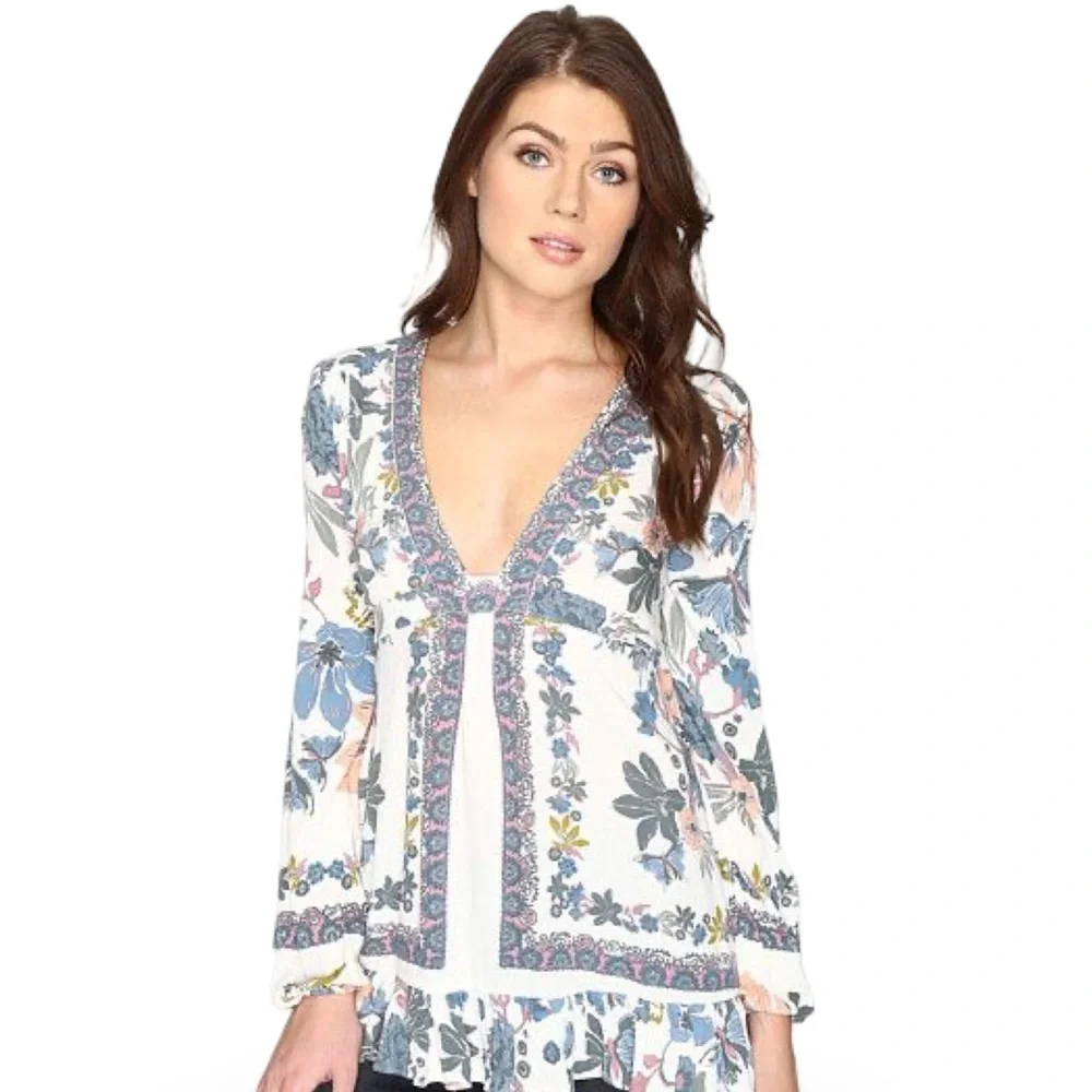 Free People Violet Hill Floral Printed Tunic - Picture 14 of 14